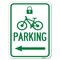Signmission Parking W/ Lock Cycle & Left Arrow Heavy-Gauge Alum Rust Proof Parking Sign, 18" x 24", A-1824-23474 A-1824-23474 - alternate 1
